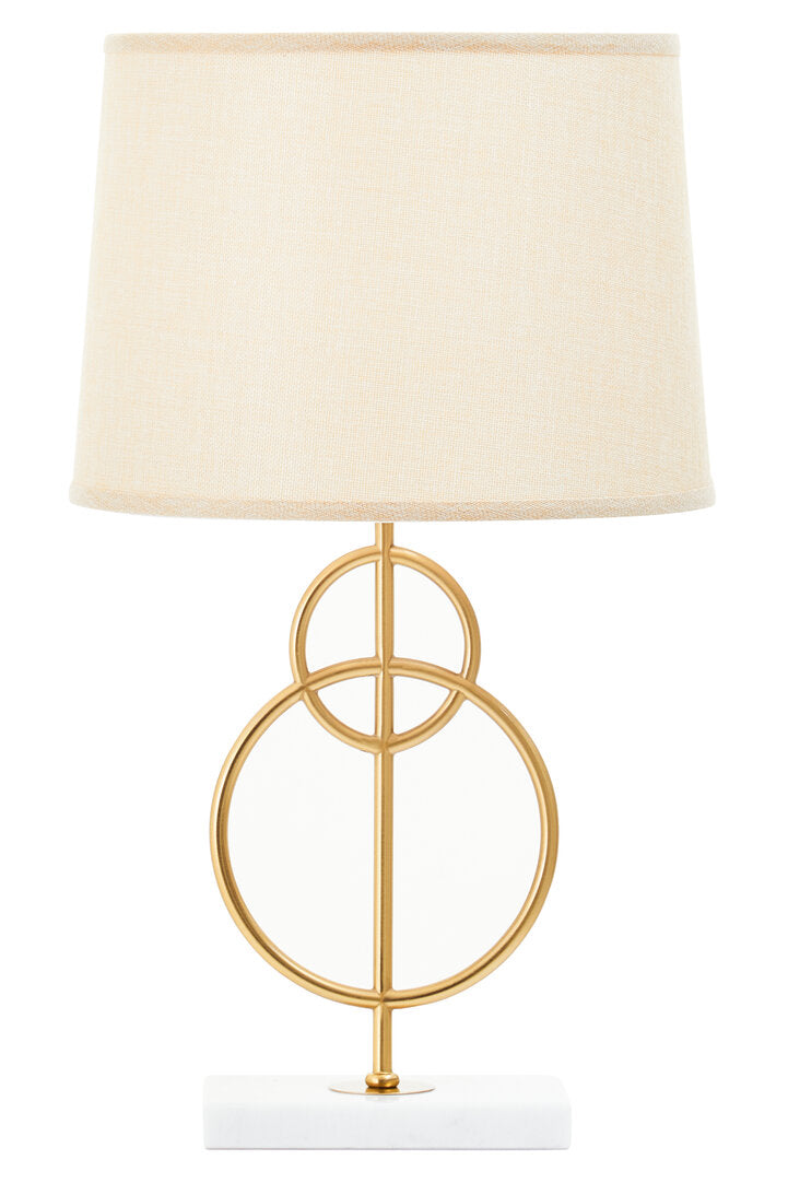 Bristol White And Gold Circles Table Lamp