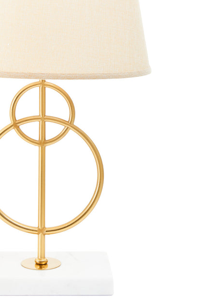 Bristol White And Gold Circles Table Lamp