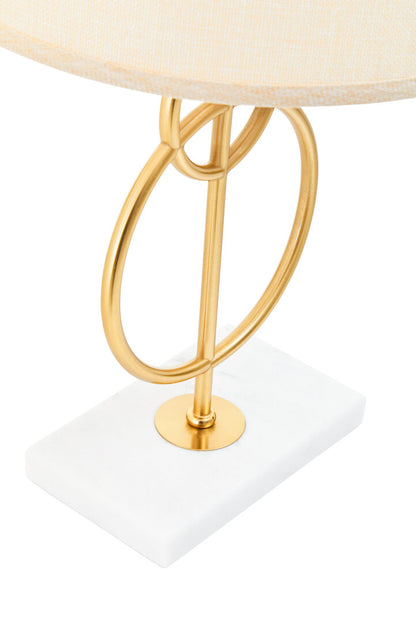 Bristol White And Gold Circles Table Lamp