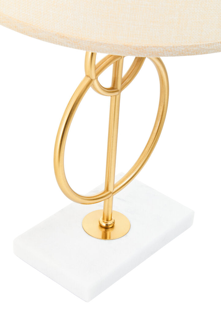 Bristol White And Gold Circles Table Lamp