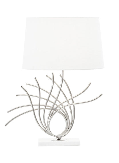 Bath Brushed Chrome Spoke Table Lamp