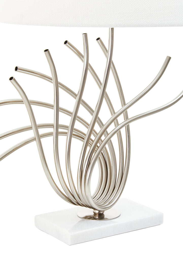 Bath Brushed Chrome Spoke Table Lamp