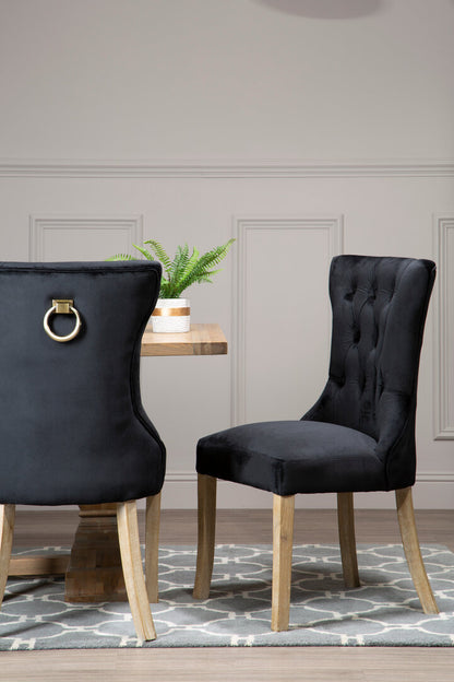 Vienna Townhouse Black Buttoned Dining Chair