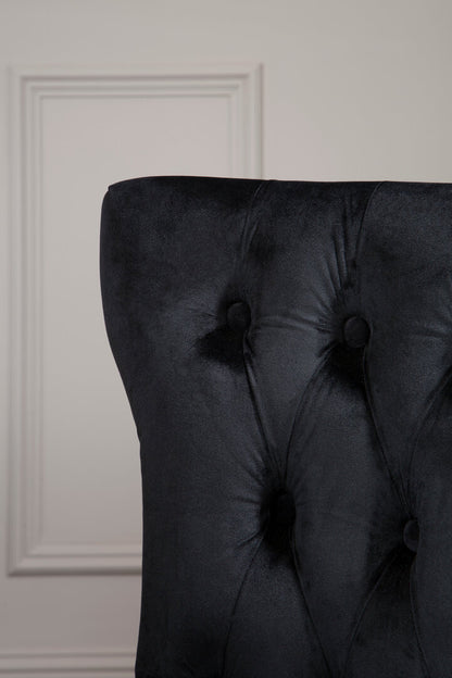 Vienna Townhouse Black Buttoned Dining Chair