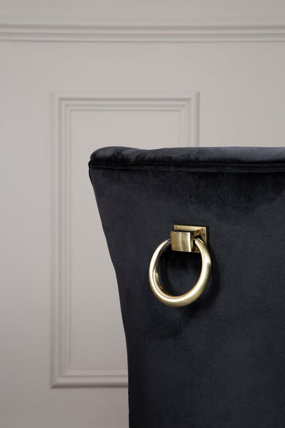 Vienna Townhouse Black Buttoned Dining Chair