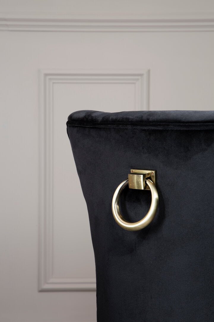 Vienna Townhouse Black Buttoned Dining Chair