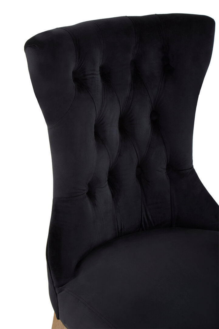Vienna Townhouse Black Buttoned Dining Chair