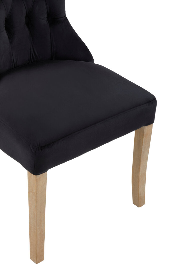 Vienna Townhouse Black Buttoned Dining Chair