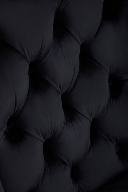 Vienna Townhouse Black Velvet Dining Chair with Dark Legs