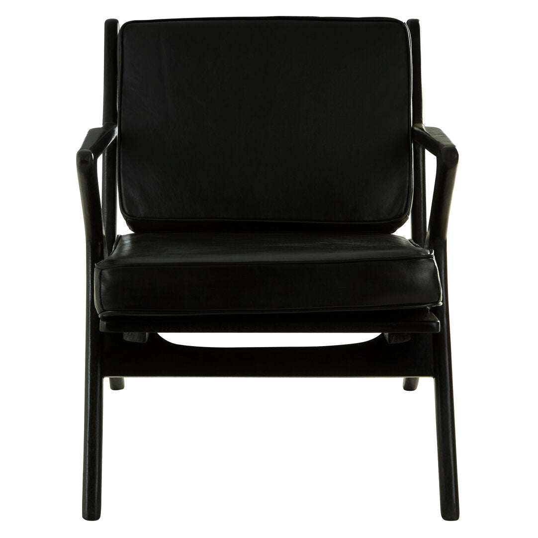 Seville Black Teak Wood Frame Armchair with Cushions