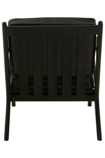Seville Black Teak Wood Frame Armchair with Cushions