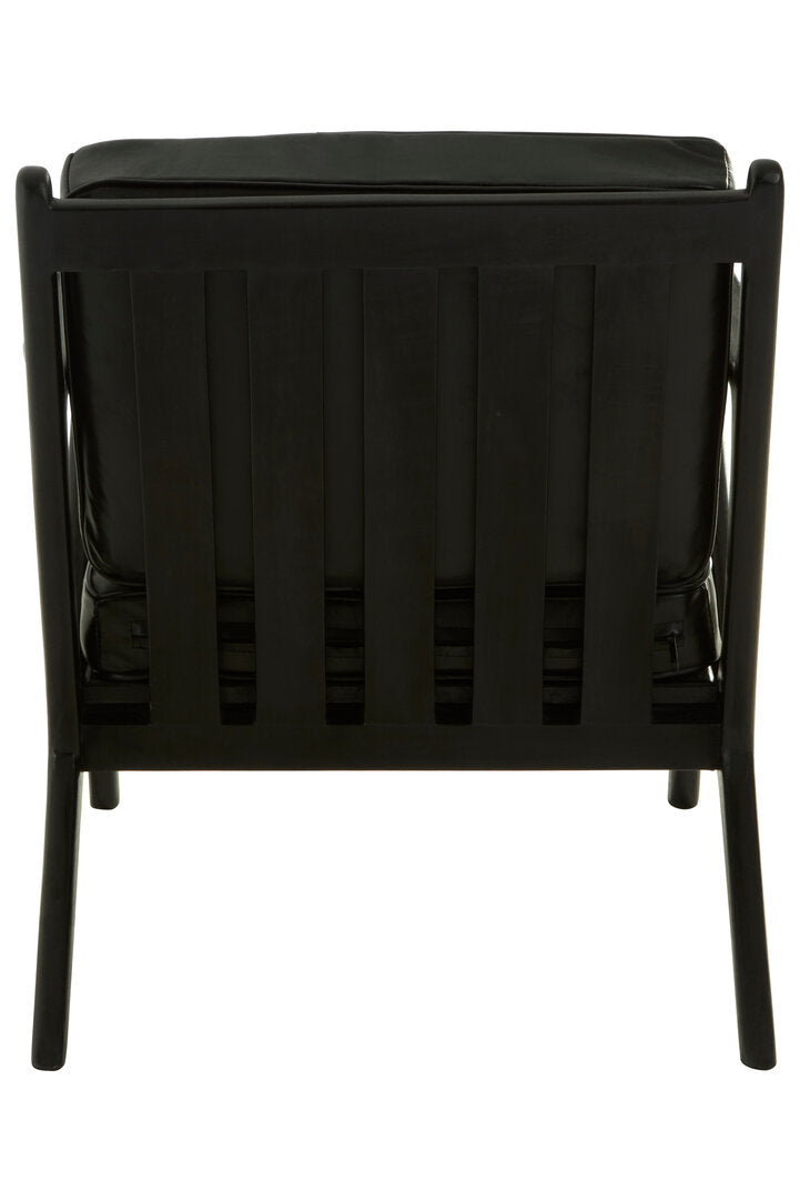 Seville Black Teak Wood Frame Armchair with Cushions