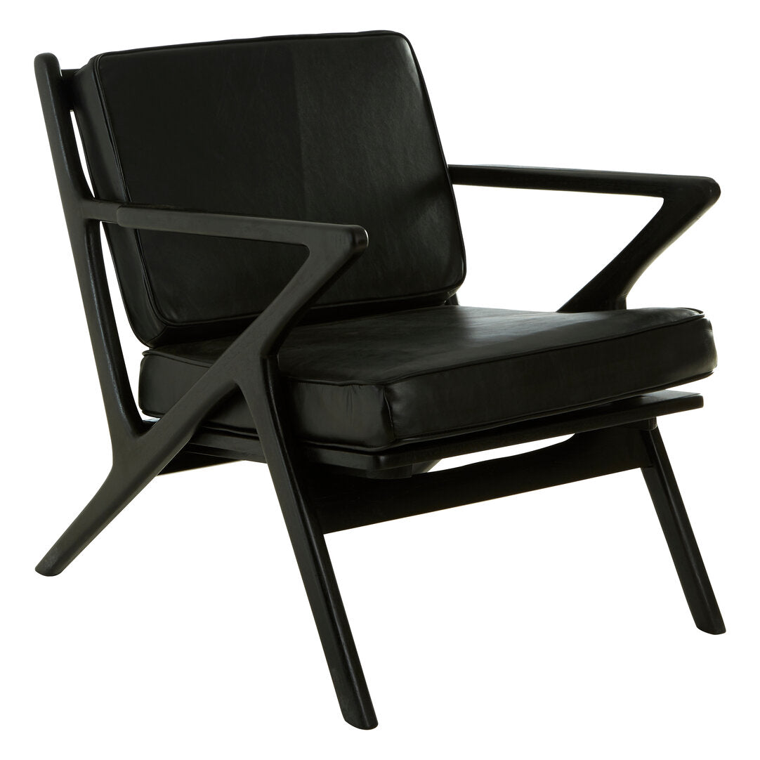 Seville Black Teak Wood Frame Armchair with Cushions