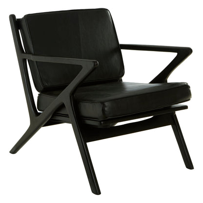 Seville Black Teak Wood Frame Armchair with Cushions
