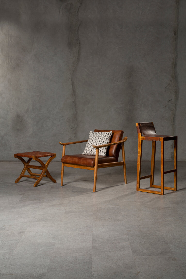 Seville Chair With Brown Plain Leather