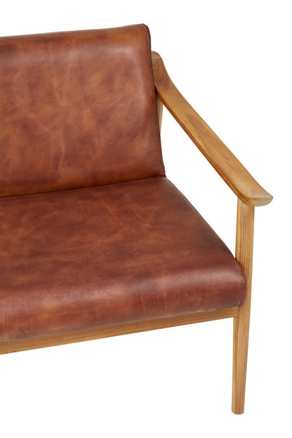 Seville Chair With Brown Plain Leather