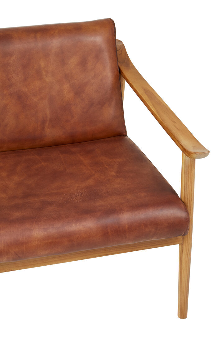 Seville Chair With Brown Plain Leather