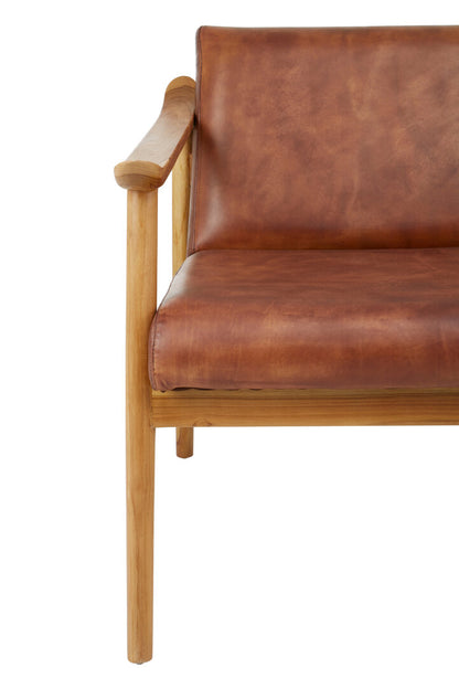 Seville Chair With Brown Plain Leather