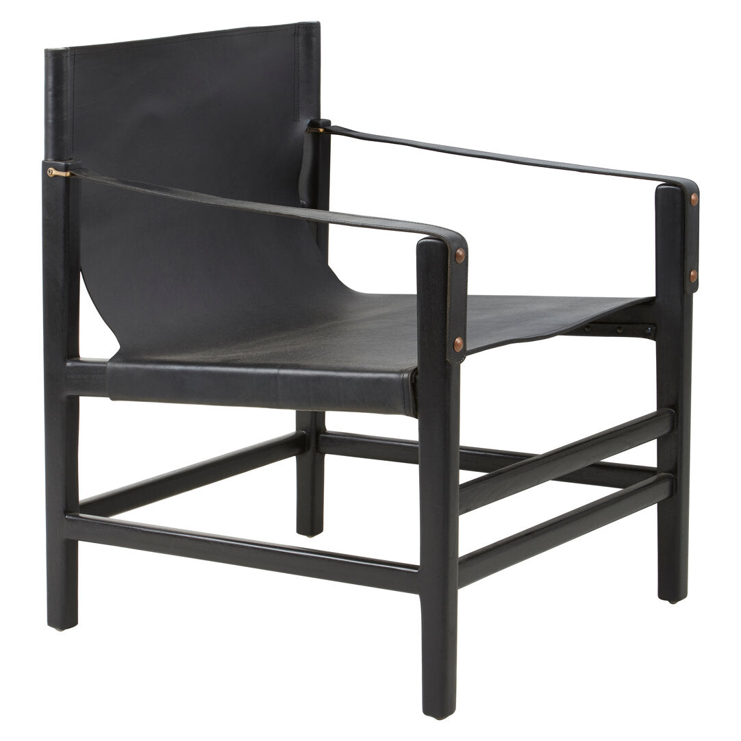 Seville Black Teak Wood Frame Armchair