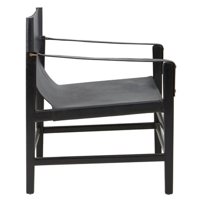 Seville Black Teak Wood Frame Armchair