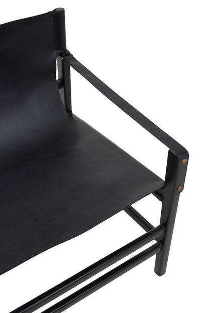 Seville Black Teak Wood Frame Armchair