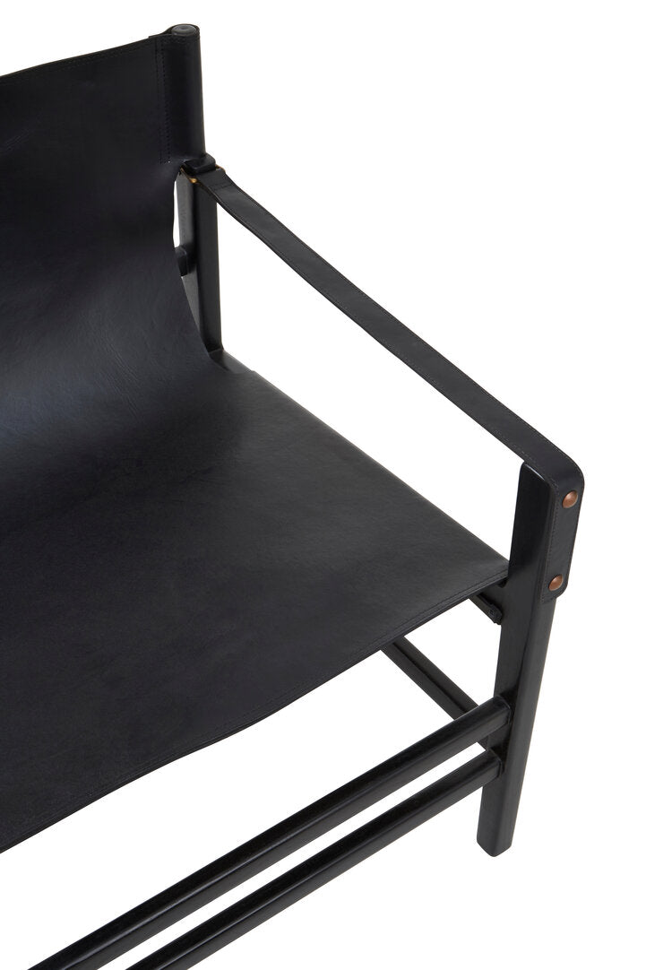 Seville Black Teak Wood Frame Armchair