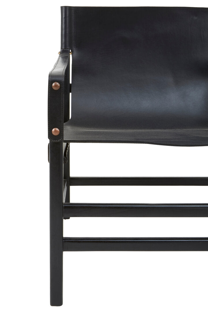 Seville Black Teak Wood Frame Armchair