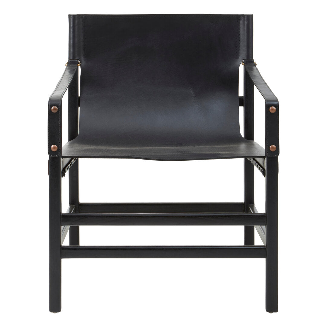 Seville Black Teak Wood Frame Armchair