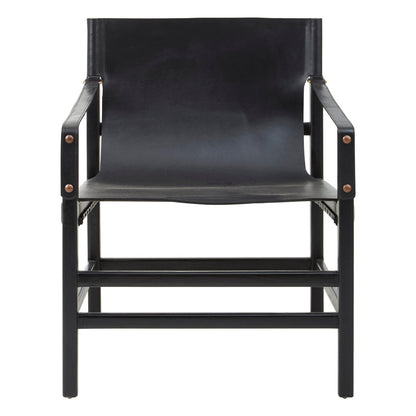 Seville Black Teak Wood Frame Armchair