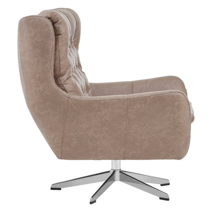 Portofino Brown Leather Effect Swivel Chair