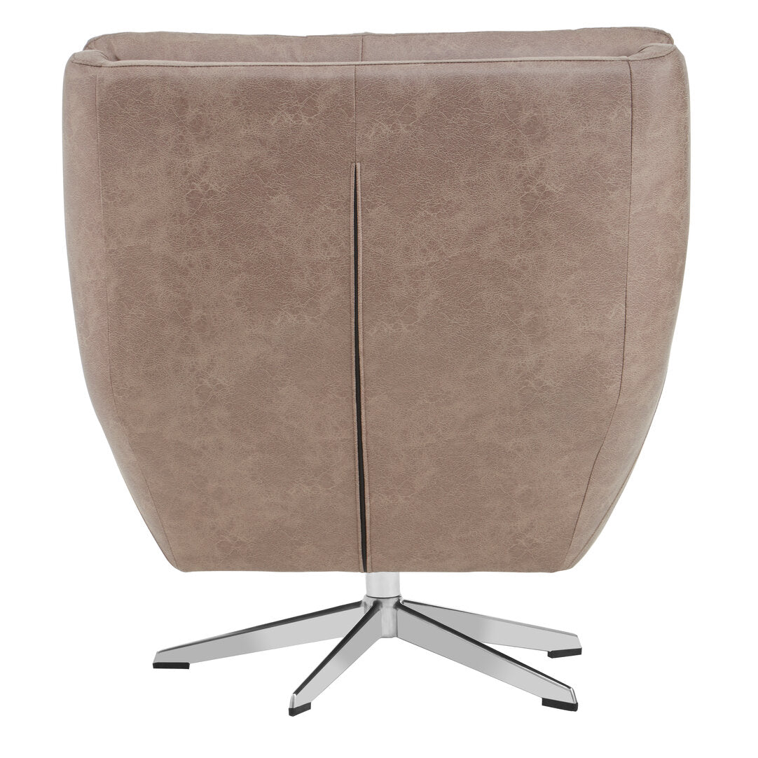 Portofino Brown Leather Effect Swivel Chair