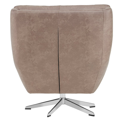 Portofino Brown Leather Effect Swivel Chair