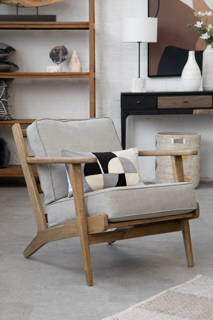 Laguna Grey Linen Oak Frame Armchair