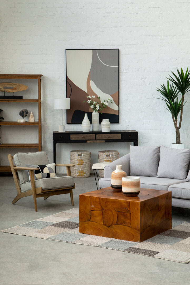 Laguna Grey Linen Oak Frame Armchair