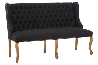 Aurora Black 2 Seat Bench Sofa