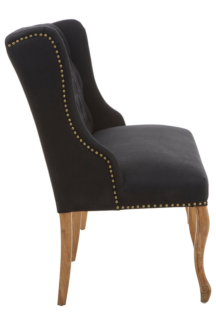 Aurora Black 2 Seat Bench Sofa