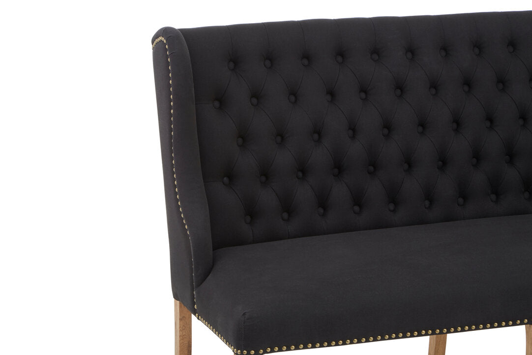 Aurora Black 2 Seat Bench Sofa