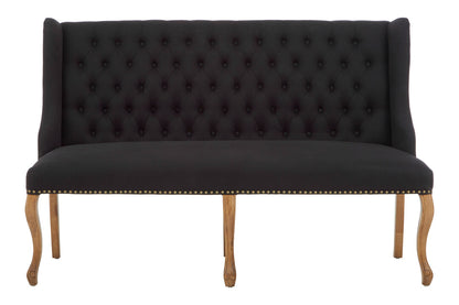 Aurora Black 2 Seat Bench Sofa