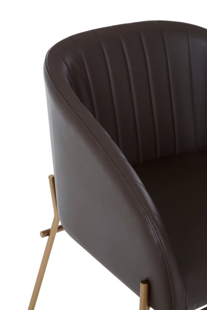 Loxley Brown Faux Leather Dining Chair