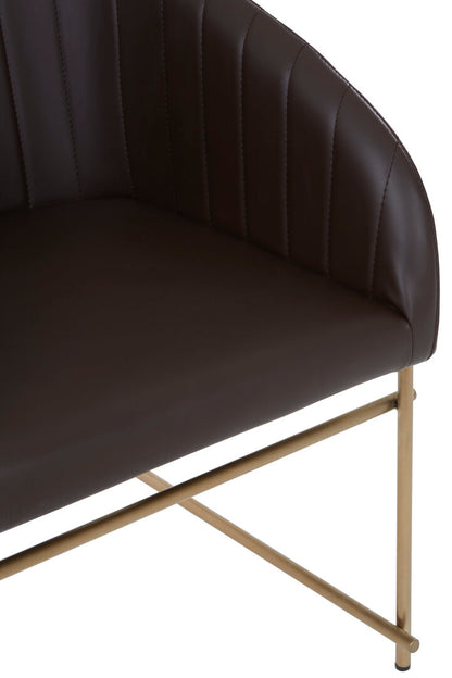 Loxley Brown Faux Leather Dining Chair