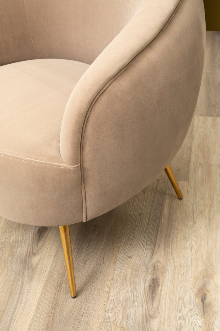 Penzance Mink Velvet Armchair