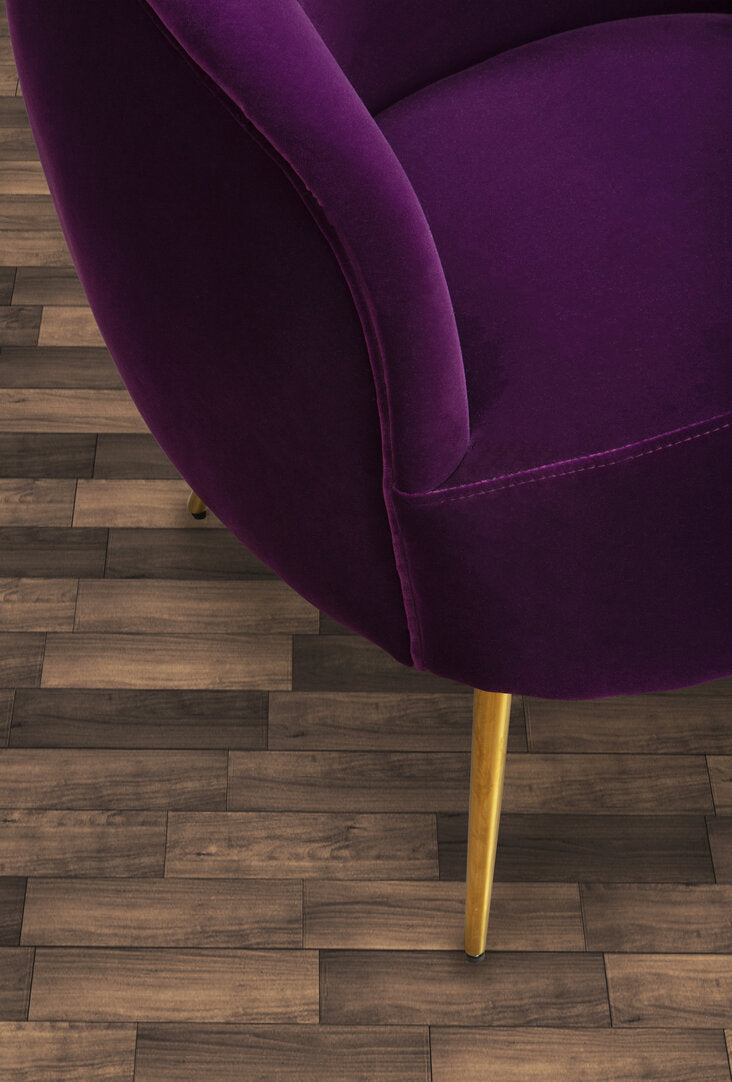 Penzance Purple Velvet Armchair
