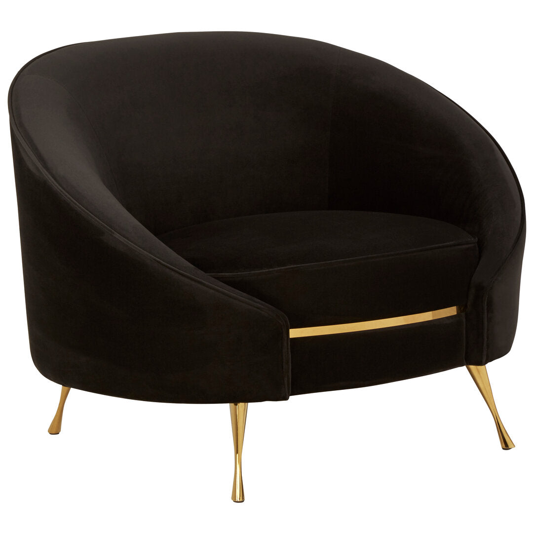 Penzance Black Velvet Armchair