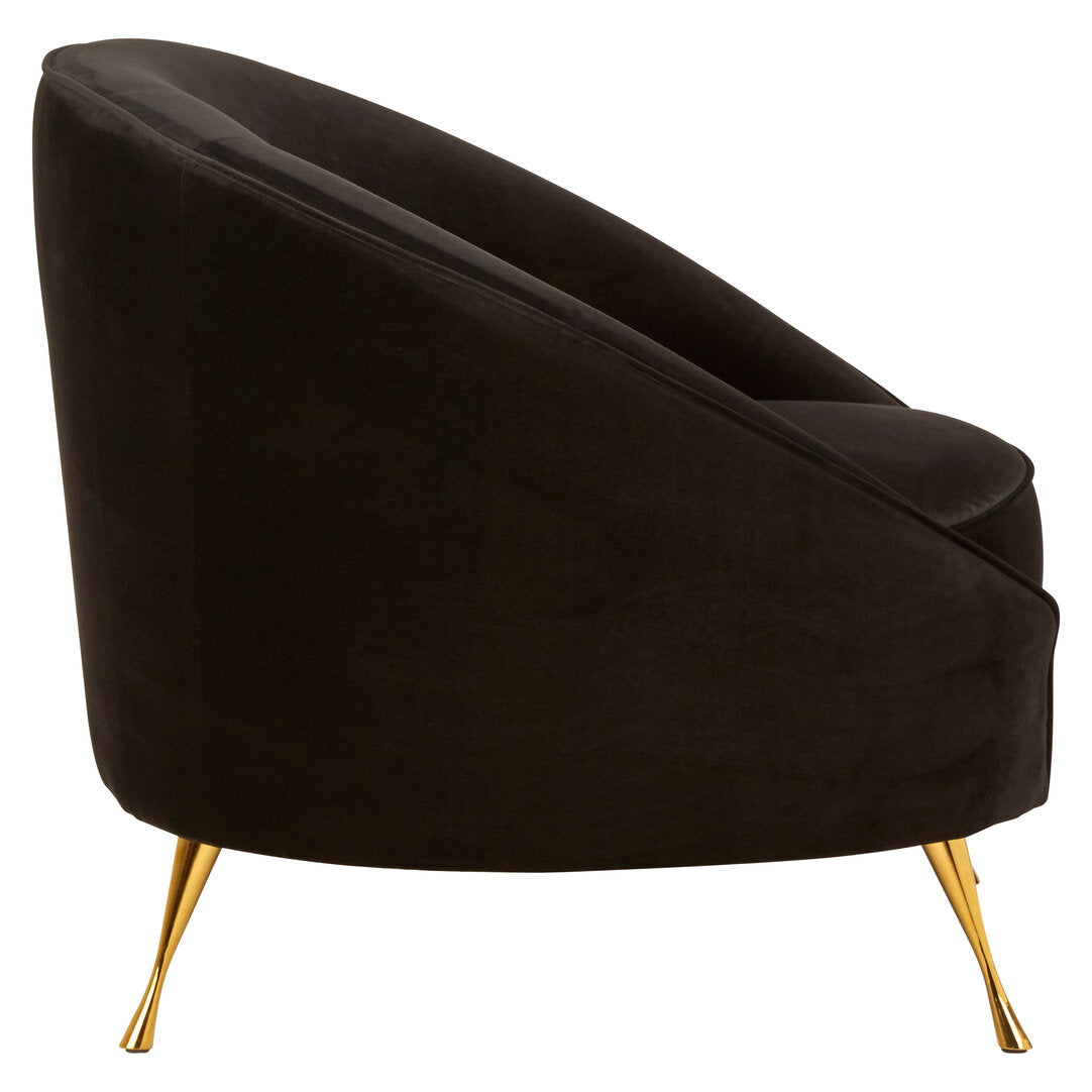 Penzance Black Velvet Armchair