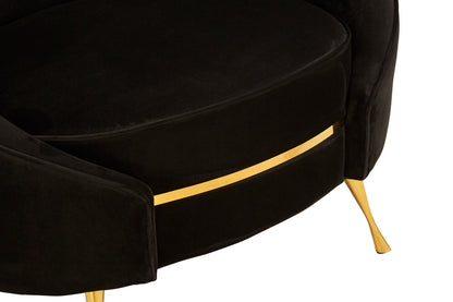 Penzance Black Velvet Armchair