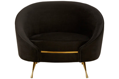 Penzance Black Velvet Armchair
