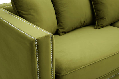Kensington 3 Seat Moss Velvet Sofa