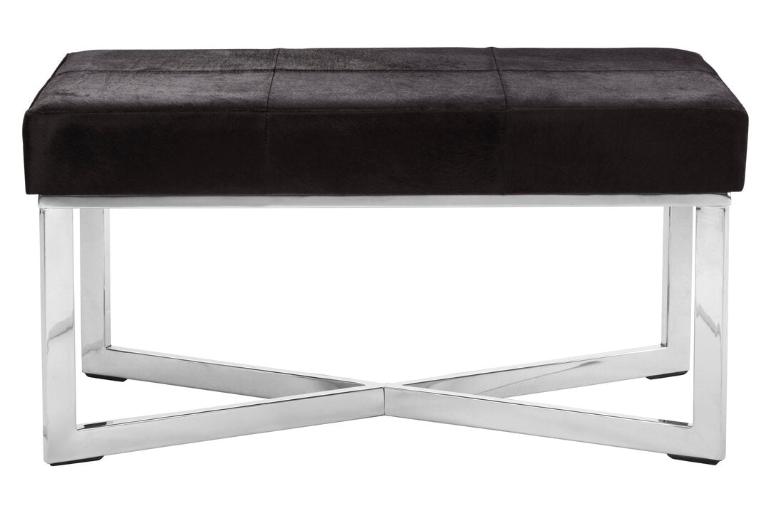Vienna Townhouse Leather Bench Black 