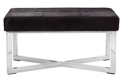 Vienna Townhouse Leather Bench Black 