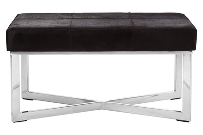 Vienna Townhouse Black Leather Bench